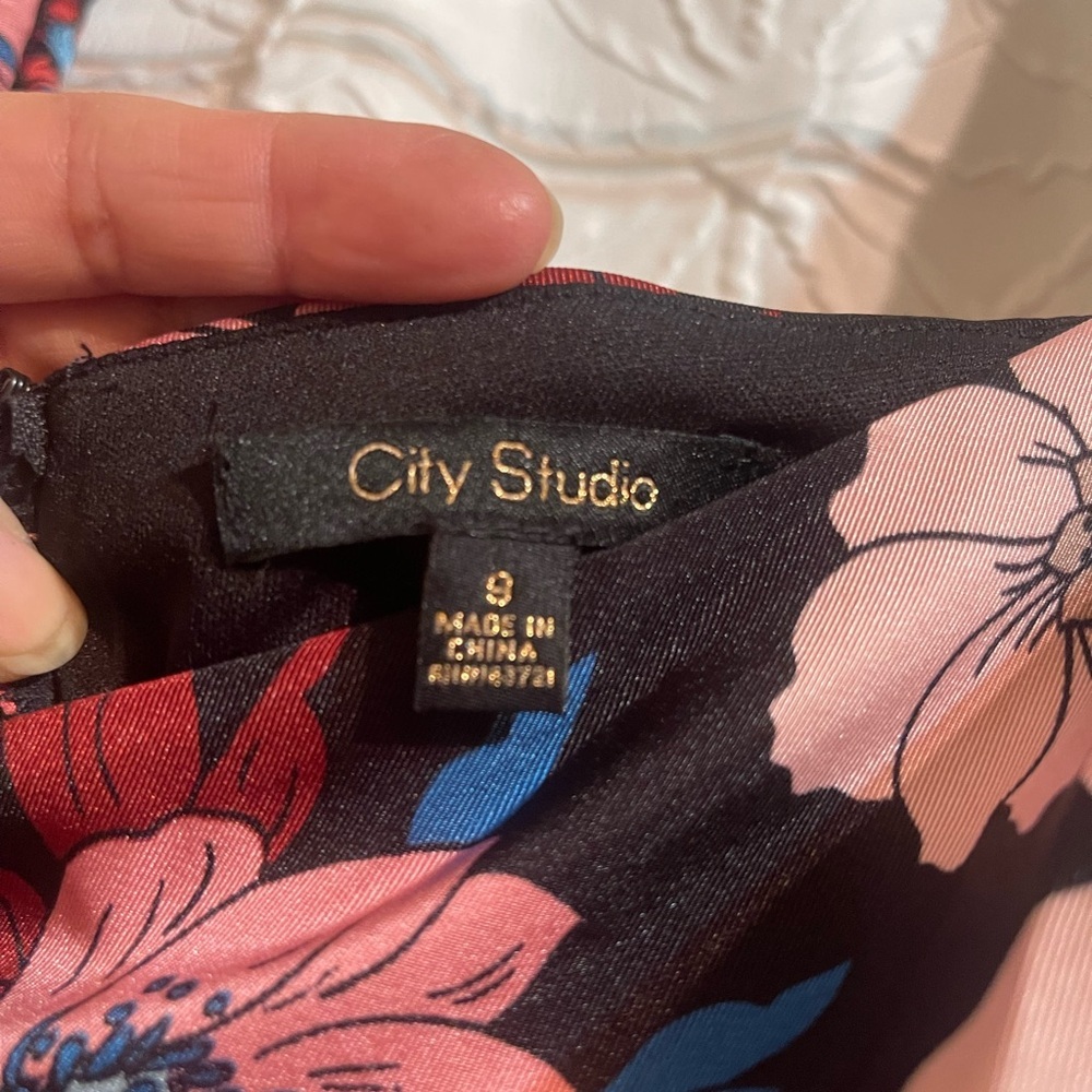 City Studio Black Floral Long Sleeve Dress - Picture 12 of 15